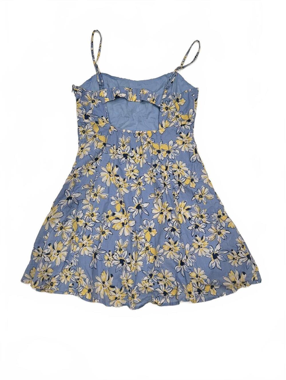 Lulus Blossom Together Light Blue Floral Cutout Mini Dress Size Large - Picture 4 of 9